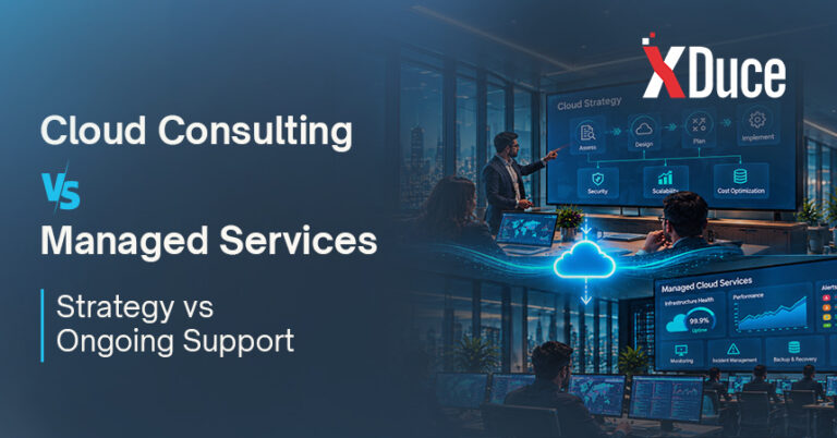 Cloud consulting compared with managed services for cloud strategy, implementation, and ongoing IT support.