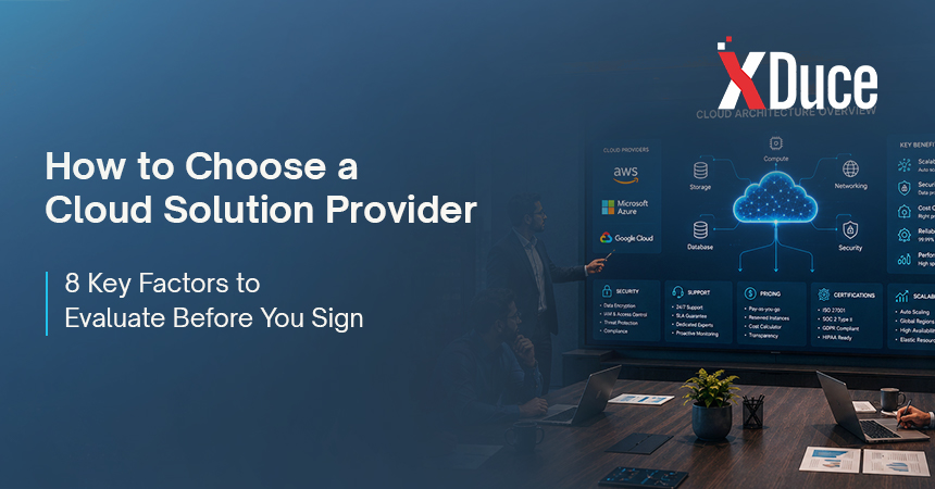 Business and IT leaders evaluating a cloud solution provider based on security, certifications, pricing, and support.