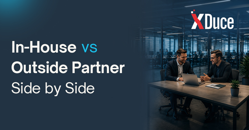 Comparison of in-house IT team versus digital transformation company capabilities